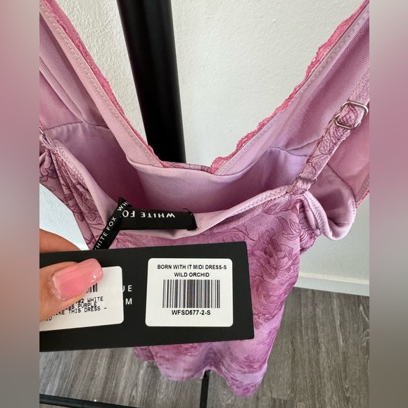 White Fox Born With It MIDI Dress Wild Orchid - Picture 3 of 7